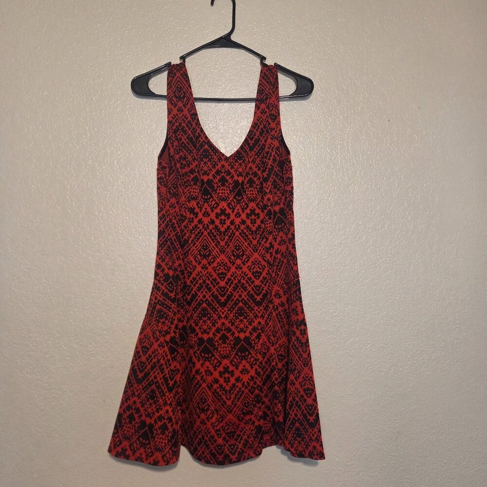 BeBop Red Women's Polyester Patterned Large Dress